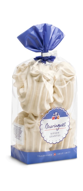 Hug Riesen Meringues 12 cm,
165 g
Hug meringhe giganti 12 cm,
165 g