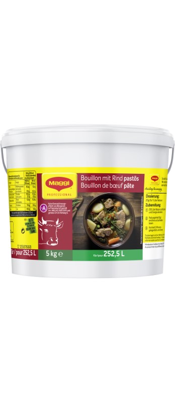 Maggi Buoillon mit Rind pastös
Maggi Brodo di carne, pastoso