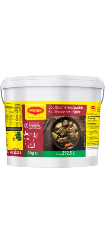 Maggi Buoillon mit Rind pastös
Maggi Brodo di carne, pastoso