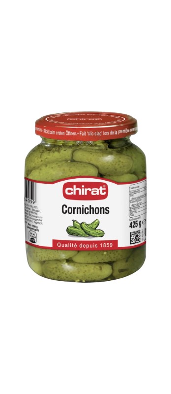 Cornichons mittelfein Chirat
Cetriolini semi-fini Chirat, Net 230g