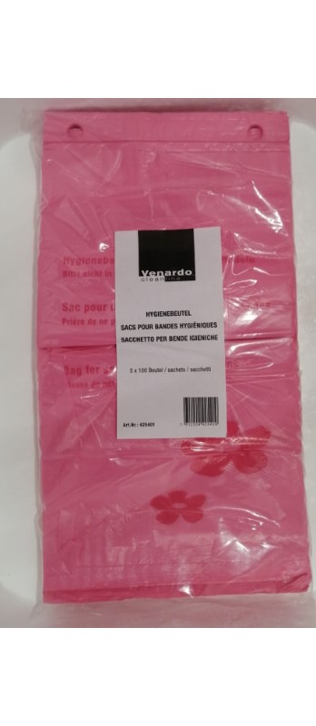 Hygienebeutel Plastik rosa, 5x100 Stü/Pz
Sacchetti igenici rosa, 19x34 cm