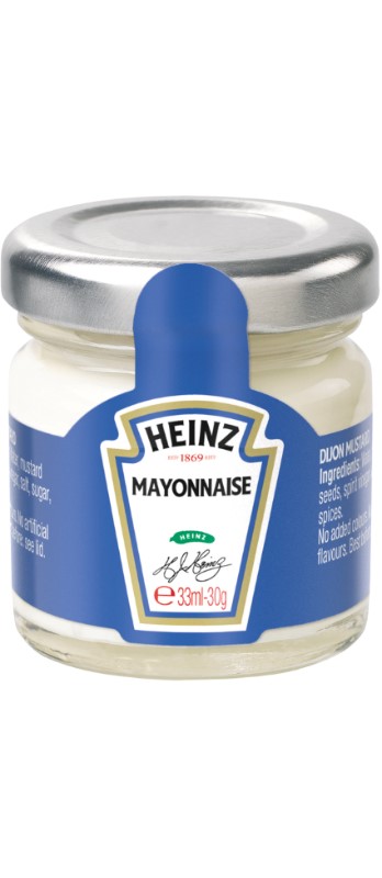 Mayonnaise Heinz, 
Gläser Portionen
Mayonnaise  Heinz, 
vasetti porzioni