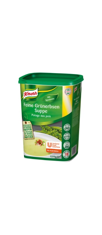 Feine Grünerbsen Suppe Knorr
Minestra di piselli Knorr