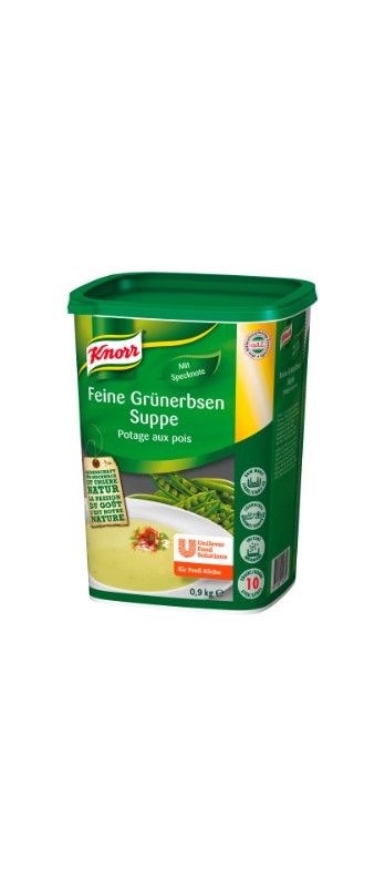 Feine Grünerbsen Suppe Knorr
Minestra di piselli Knorr