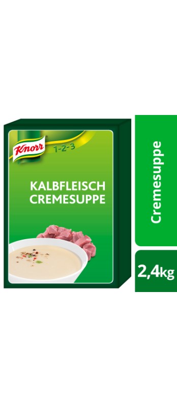 1-2-3 Kalbfleisch Cremesuppe Knorr
Crema alla carne di vitello Knorr