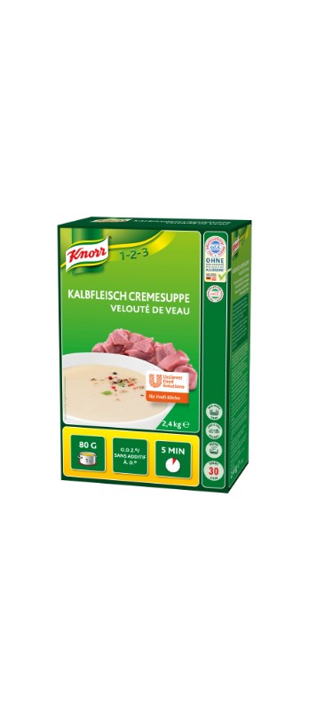 1-2-3 Kalbfleisch Cremesuppe Knorr
Crema alla carne di vitello Knorr