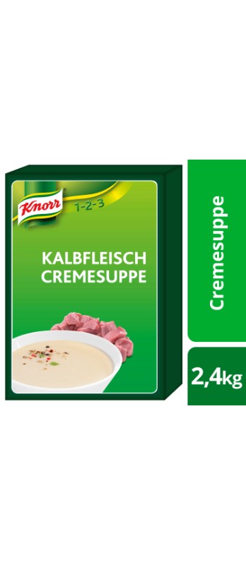 1-2-3 Kalbfleisch Cremesuppe Knorr
Crema alla carne di vitello Knorr