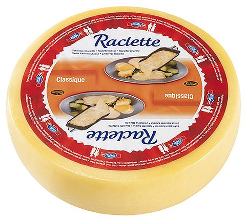 Raclette-Käse rund Formaggio per raclette rotondo Kuhmilch pasteurisiert -  48% Fett Halbhart - Land Schweiz