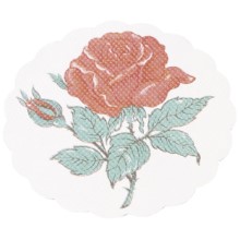 Tassenuntersätze Rund, weiss mit Rose, 100 mm
Sottobicchieri rotondi, bianchi con rosa, 100,mm
PAP 12291