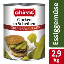 Gurken in Scheiben Chirat, längsgeschn.
Cetrioli a fette (lunghezza) Chirat, Net 1450 g