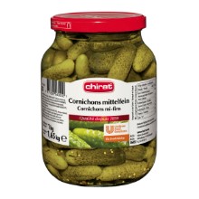 Cornichons mittelfein Chirat
Cetriolini semi-fini Chirat, 
Net 1100 g